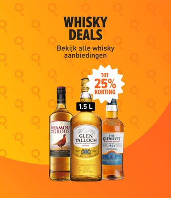 Whisky deals tot 25% korting